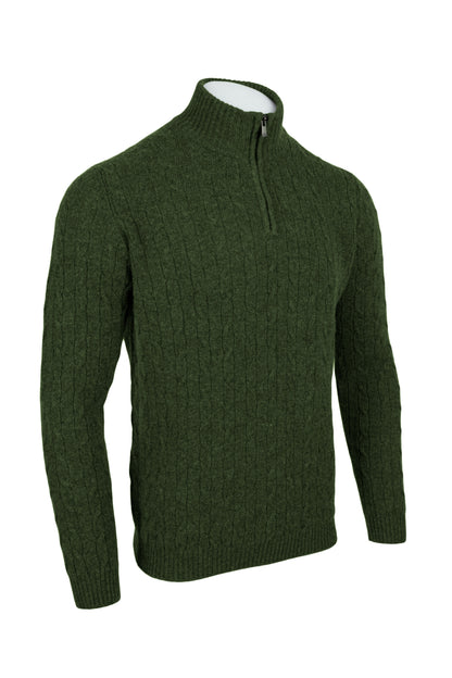 Men's Cable 1/4 Zip Cashmere Sweater