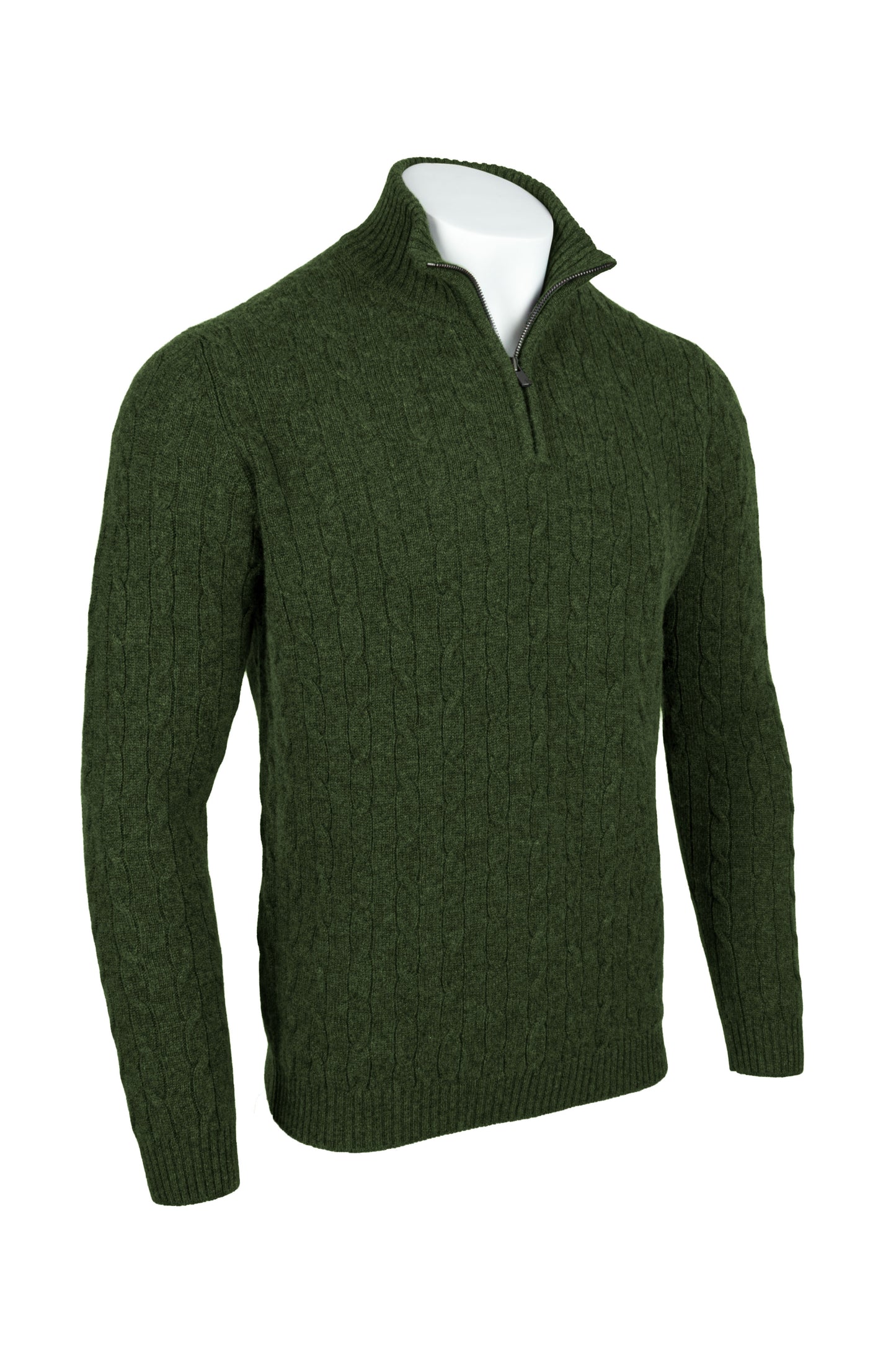 Men's Cable 1/4 Zip Cashmere Sweater