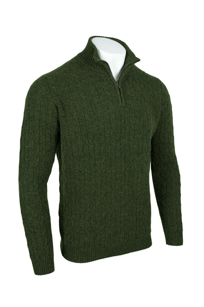 Men's Cable 1/4 Zip Cashmere Sweater