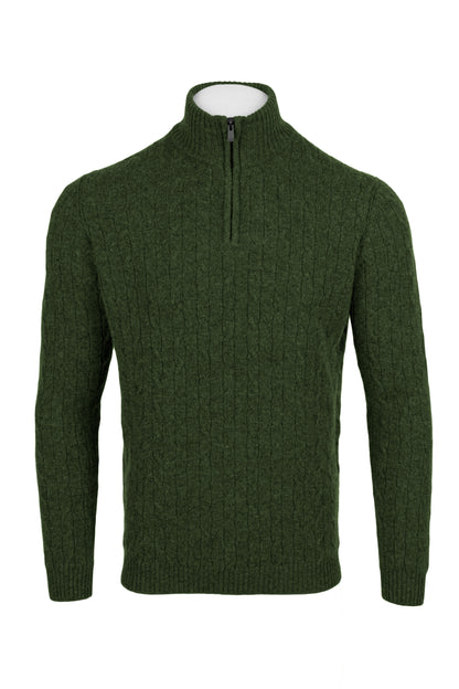 Men's Cable 1/4 Zip Cashmere Sweater