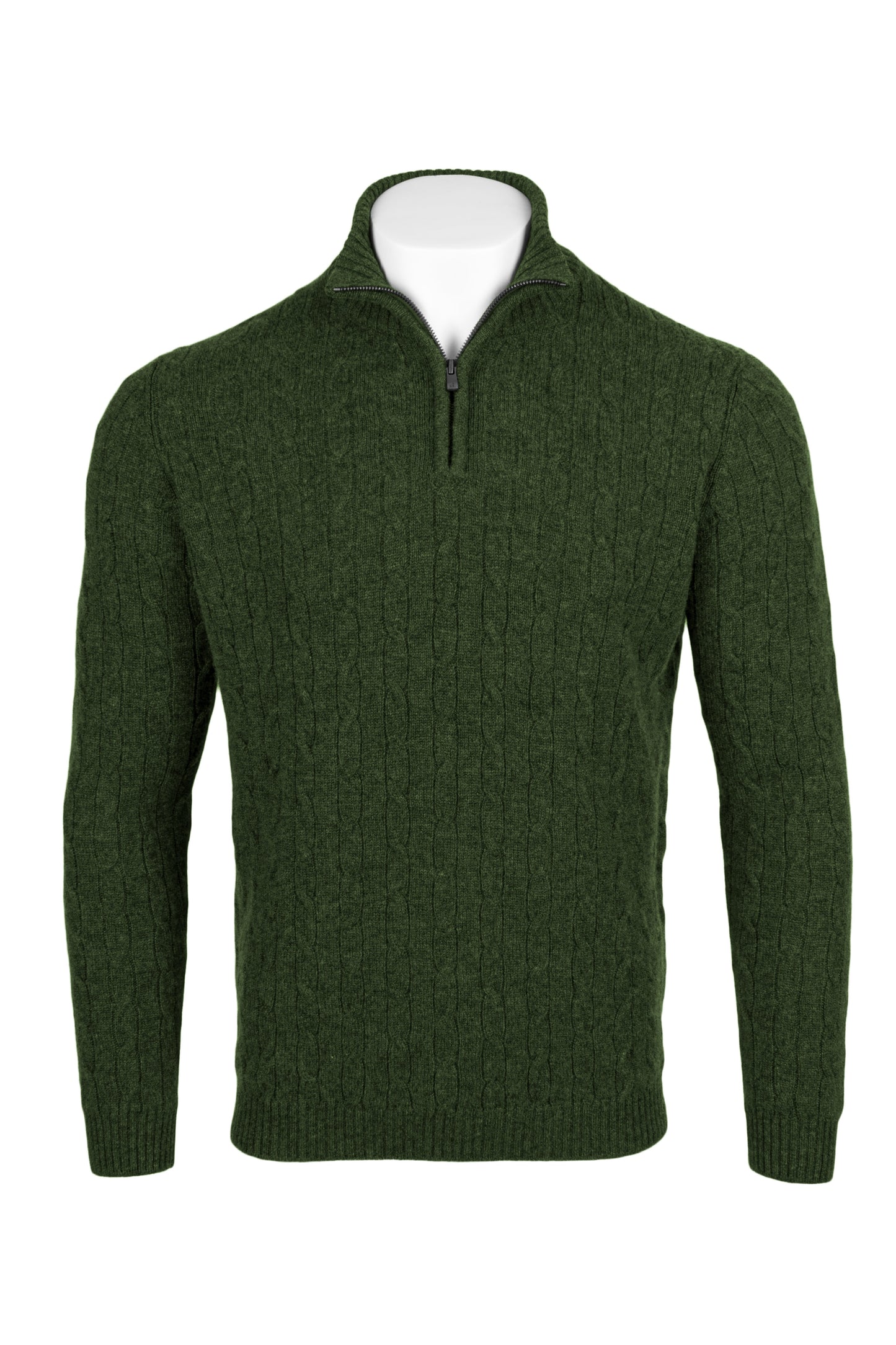 Men's Cable 1/4 Zip Cashmere Sweater