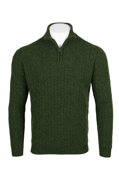 Men's Cable 1/4 Zip Cashmere Sweater