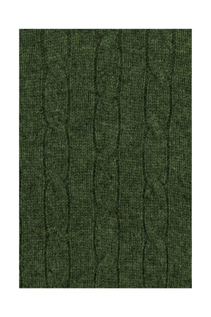 Men's Cable Crew Neck Cashmere Sweater