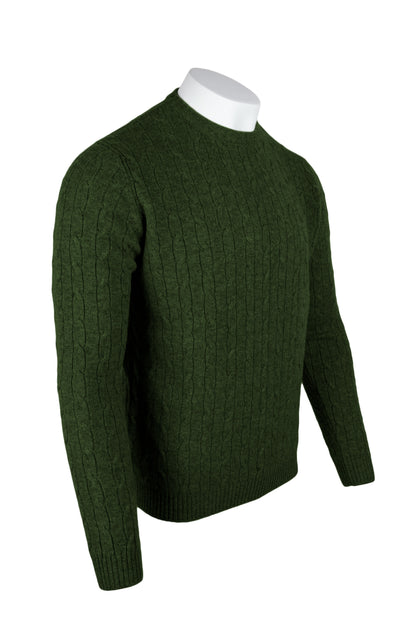 Men's Cable Crew Neck Cashmere Sweater