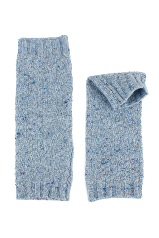 Moss Stitch Donegal Tweed Wrist Warmers
