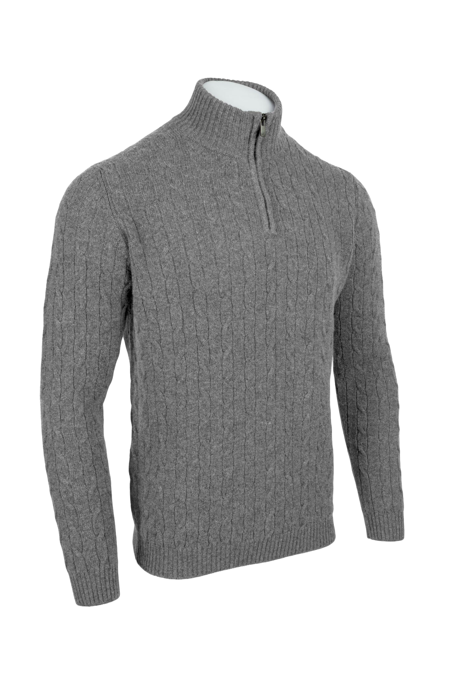 Men's Cable 1/4 Zip Cashmere Sweater