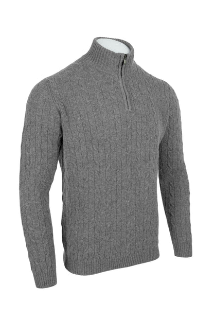 Men's Cable 1/4 Zip Cashmere Sweater