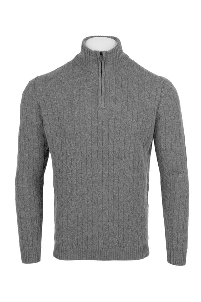 Men's Cable 1/4 Zip Cashmere Sweater