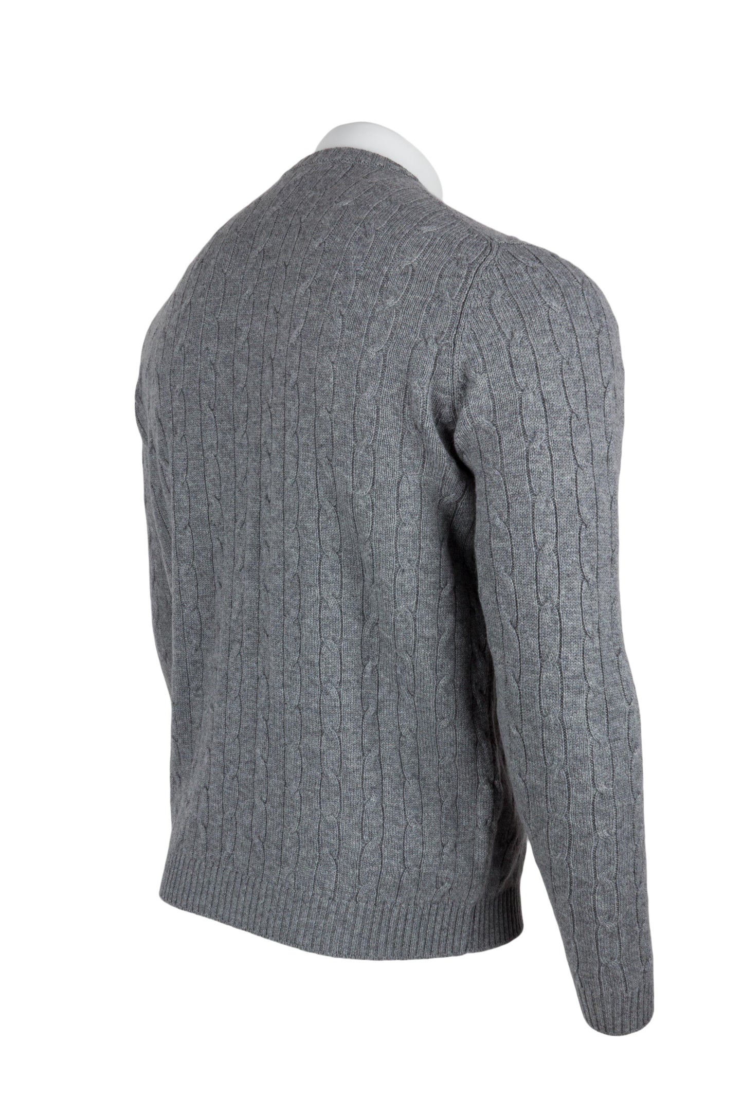 Men's Cable Crew Neck Cashmere Sweater