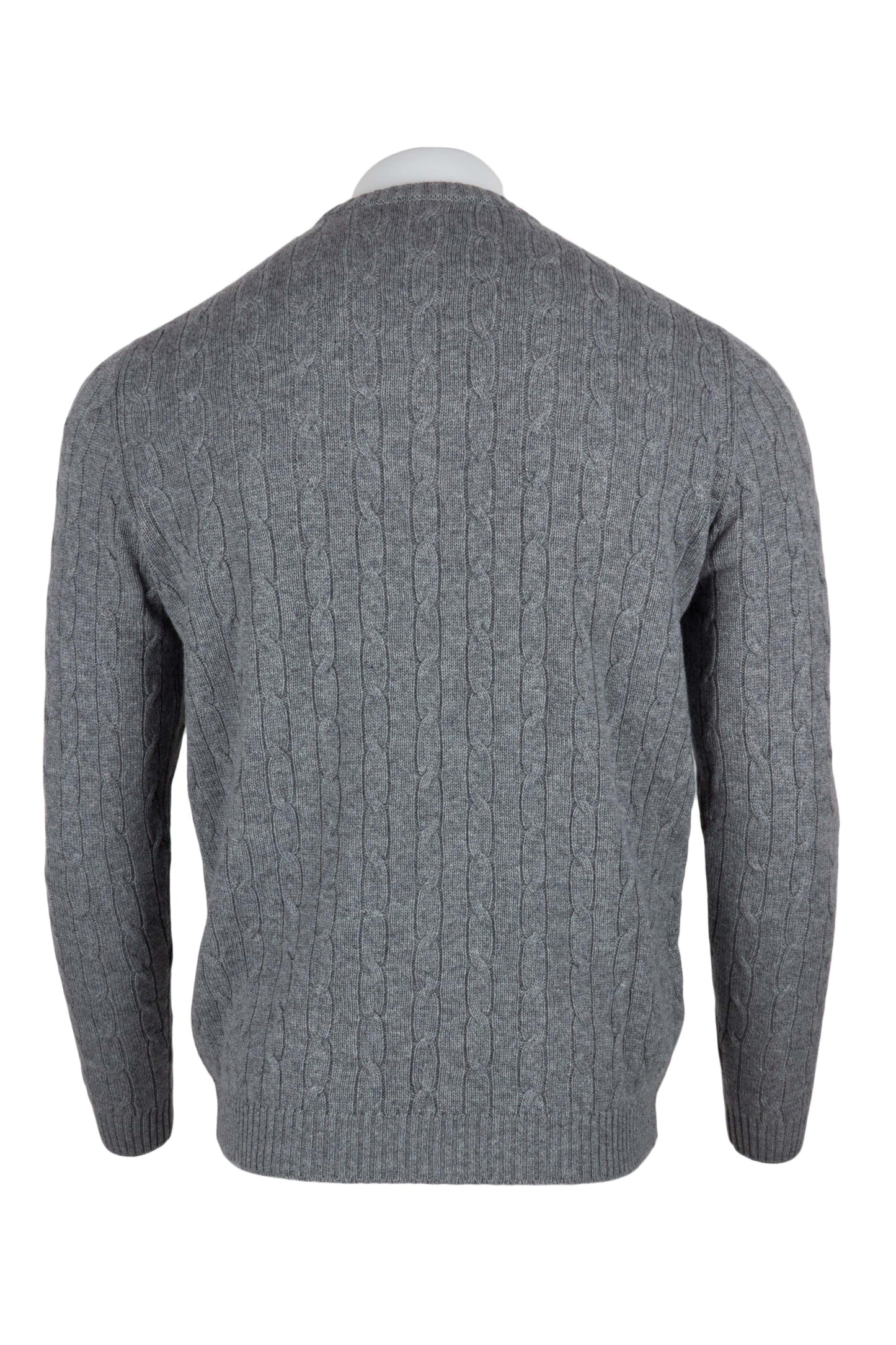 Men's Cable Crew Neck Cashmere Sweater