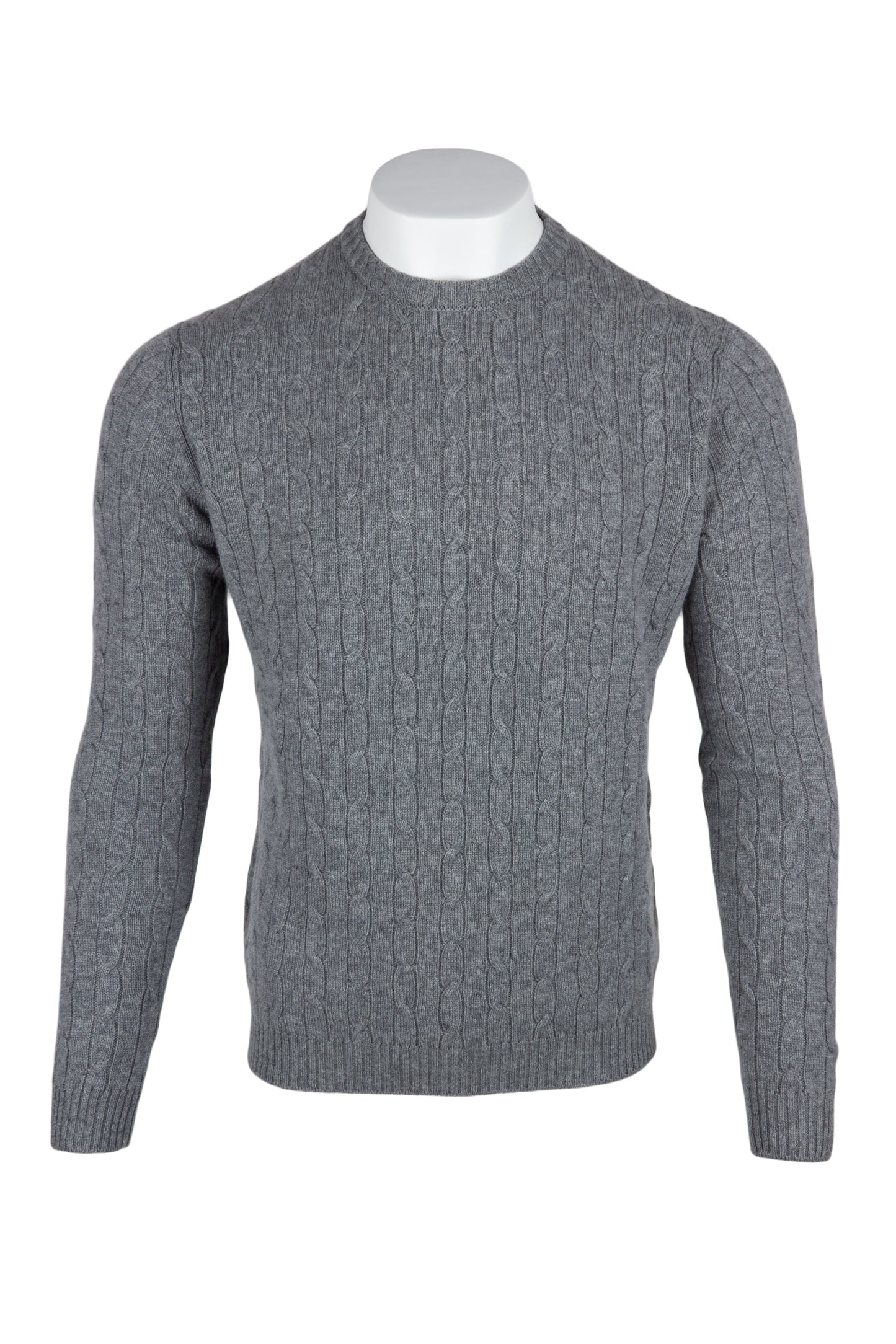Men's Cable Crew Neck Cashmere Sweater