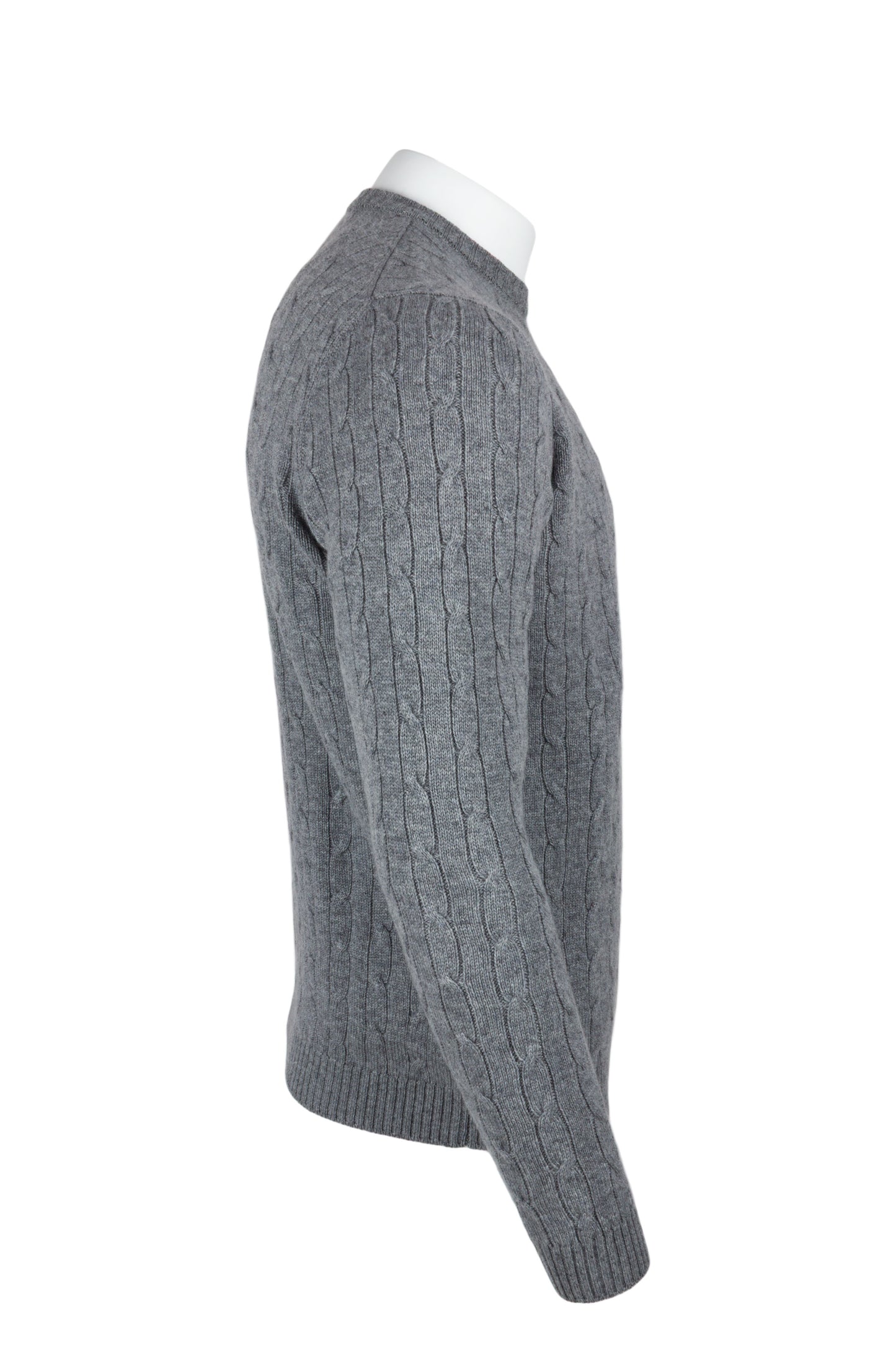 Men's Cable Crew Neck Cashmere Sweater