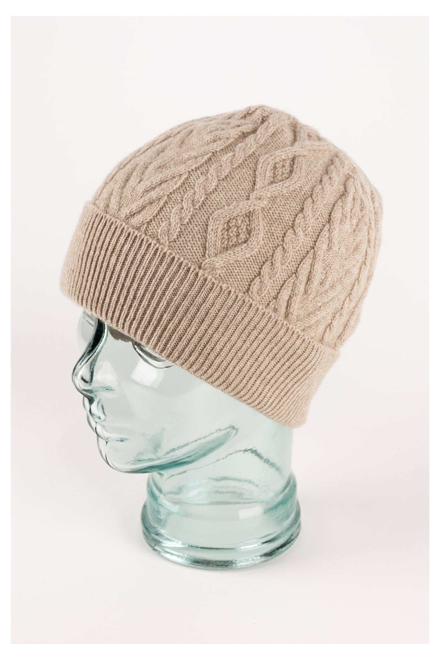 Aran Cable Cashmere Beanie Hat