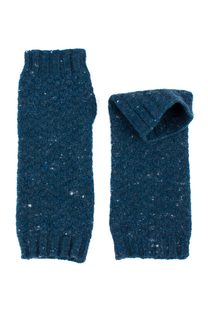 Moss Stitch Donegal Tweed Wrist Warmers