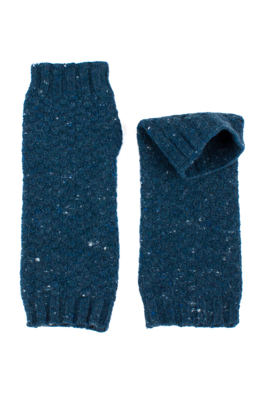 Moss Stitch Donegal Tweed Wrist Warmers