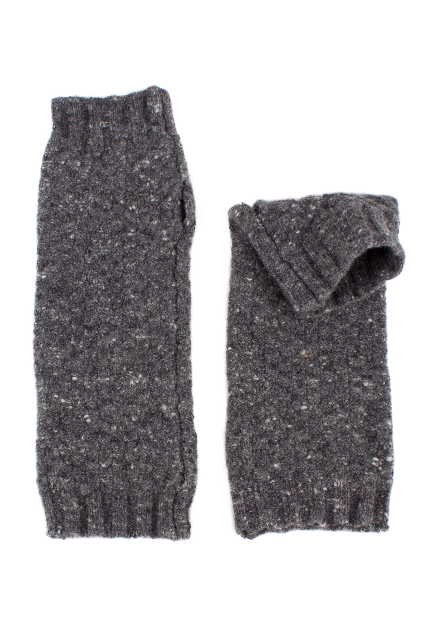Moss Stitch Donegal Tweed Wrist Warmers