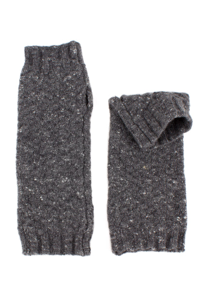 Moss Stitch Donegal Tweed Wrist Warmers