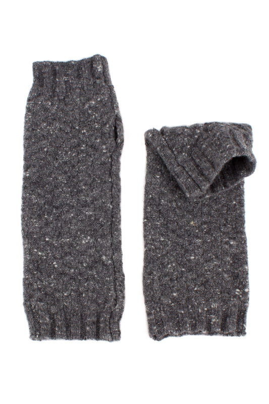 Moss Stitch Donegal Tweed Wrist Warmers