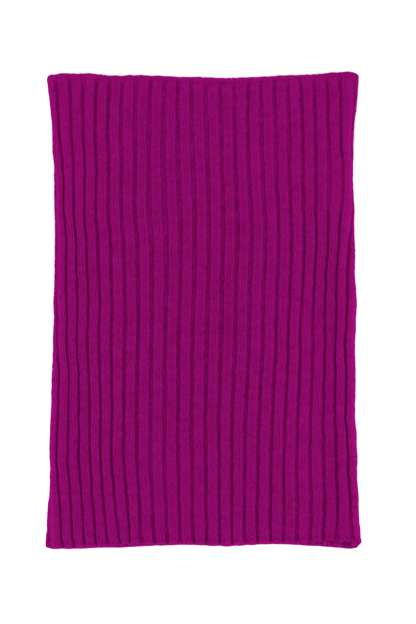 Pink knitted ribbed cashmere snood scarf, made in Scotland by Love Cashmere