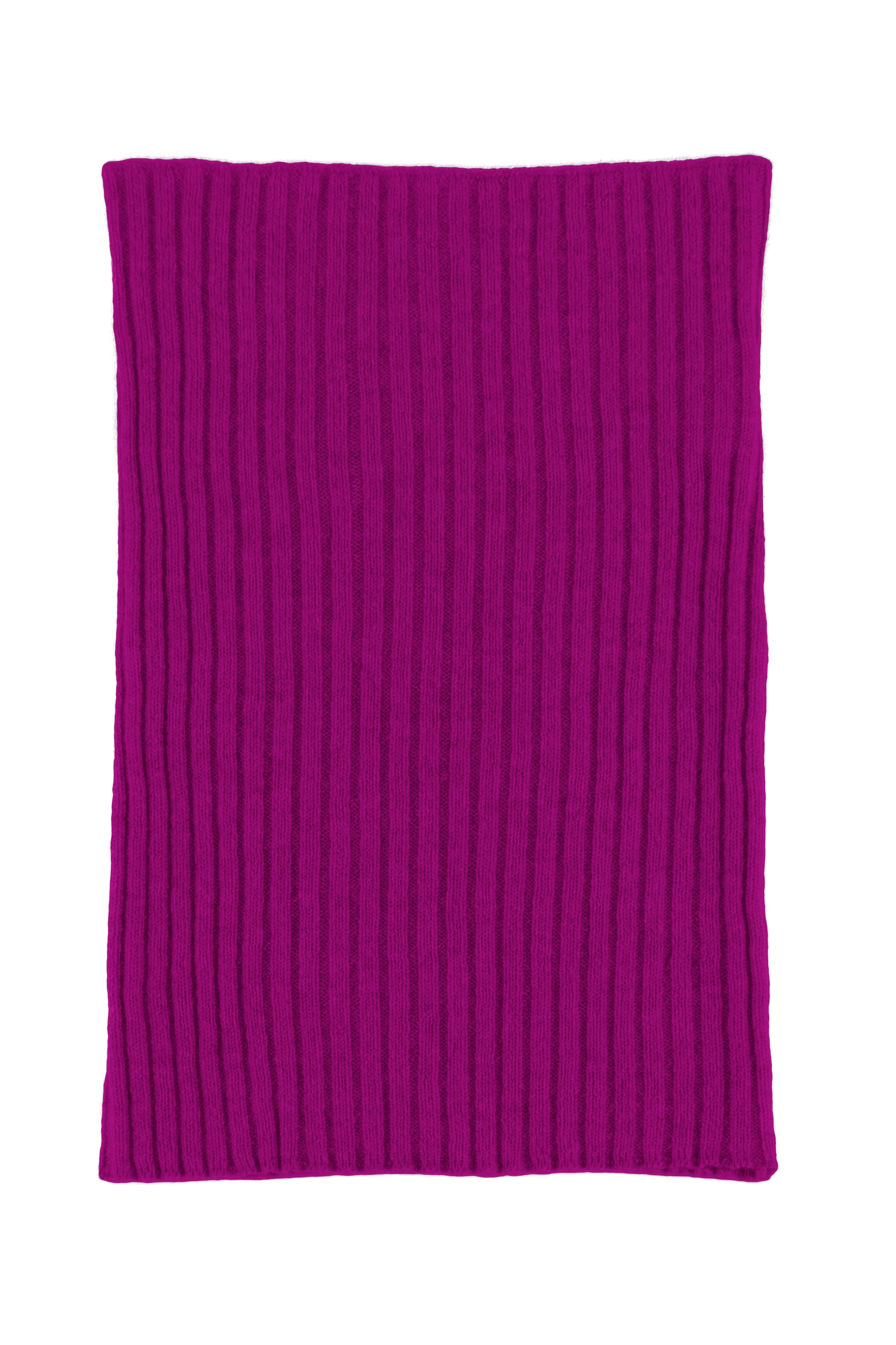 Pink knitted ribbed cashmere snood scarf, made in Scotland by Love Cashmere
