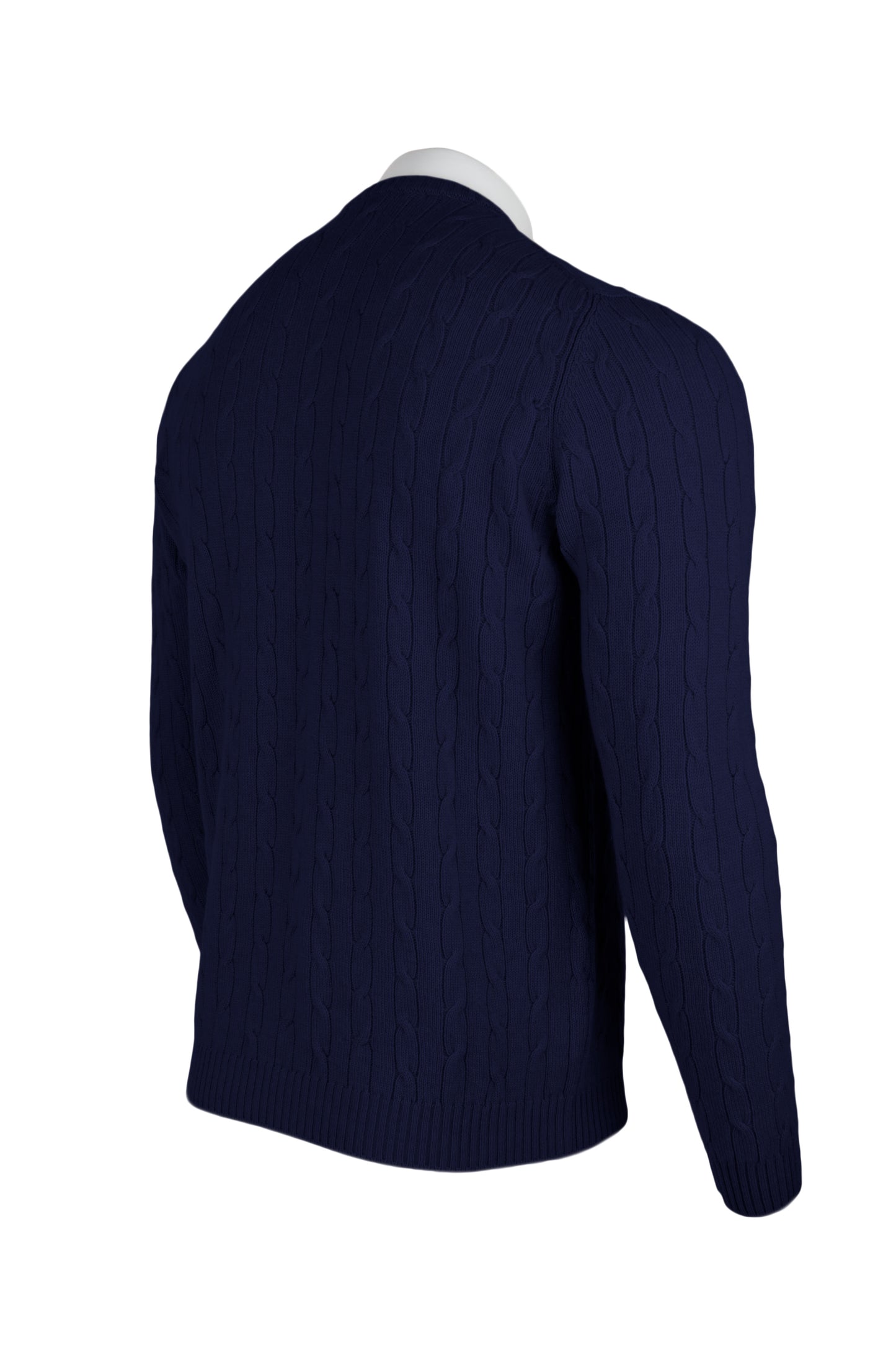 Men's Cable Crew Neck Cashmere Sweater