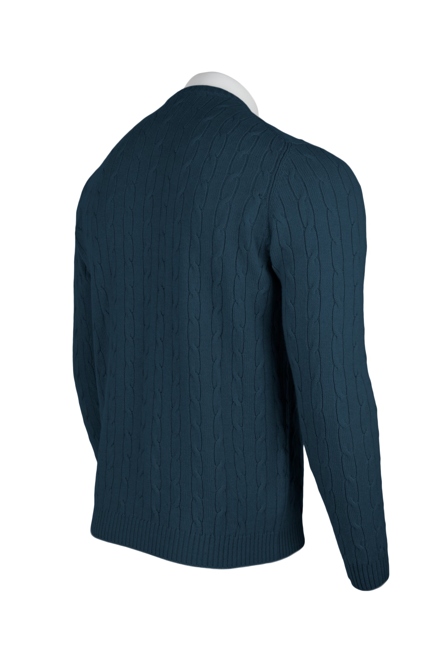 Men's Cable Crew Neck Cashmere Sweater
