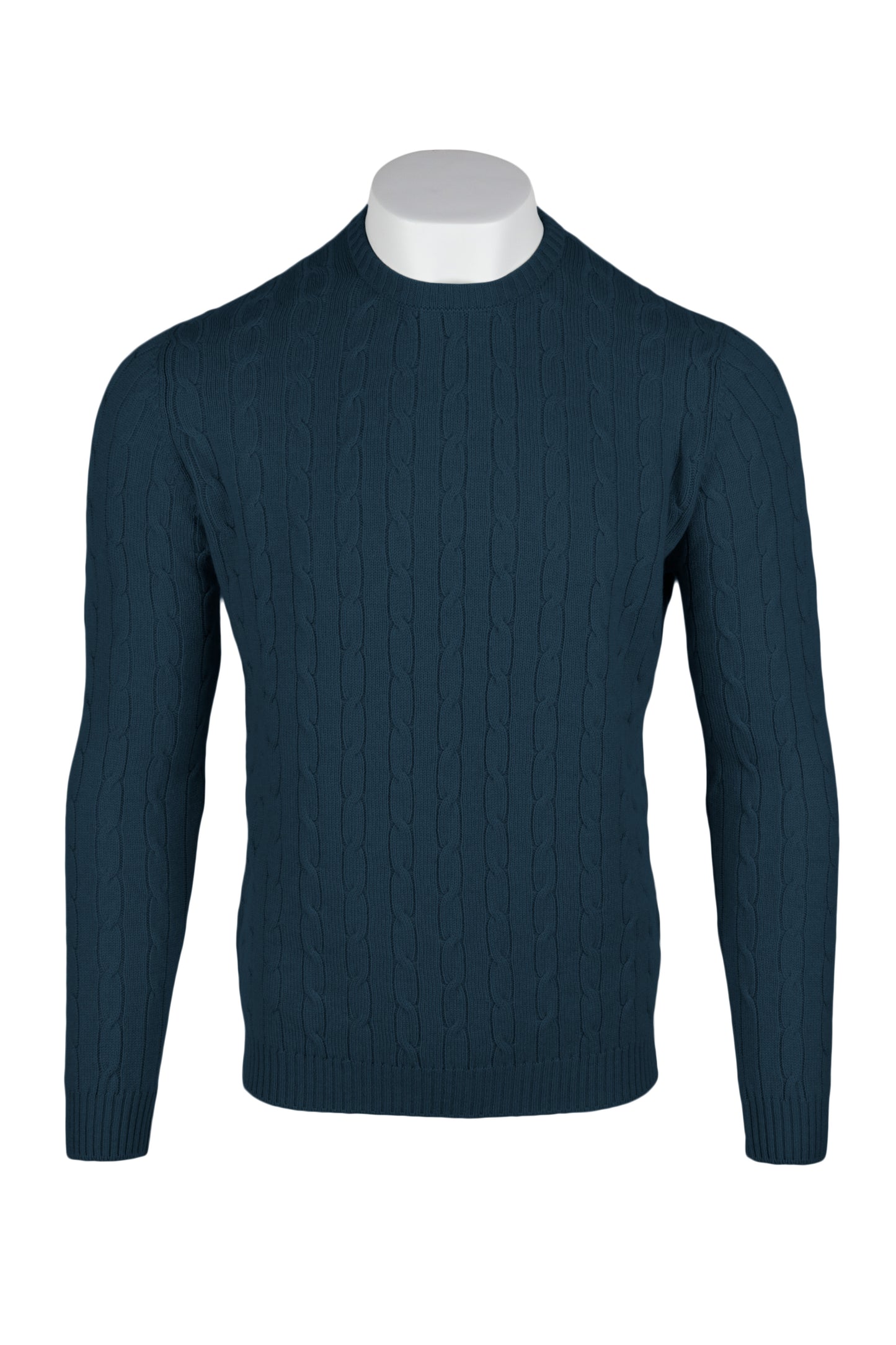 Men's Cable Crew Neck Cashmere Sweater
