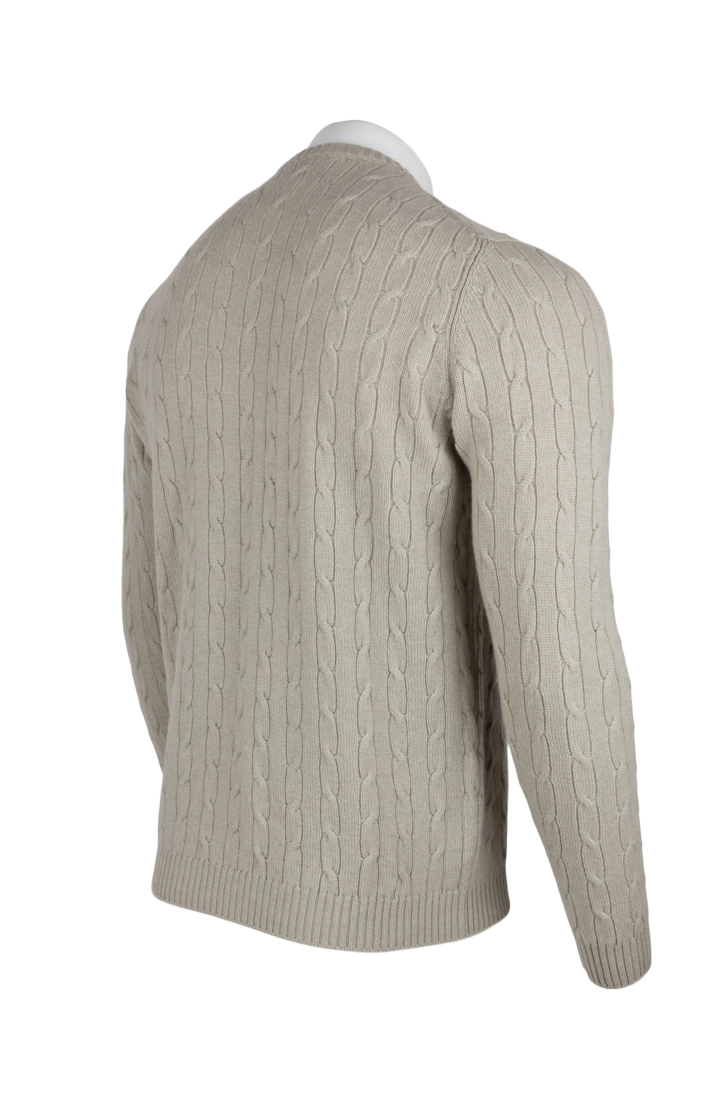 Men's Cable Crew Neck Cashmere Sweater