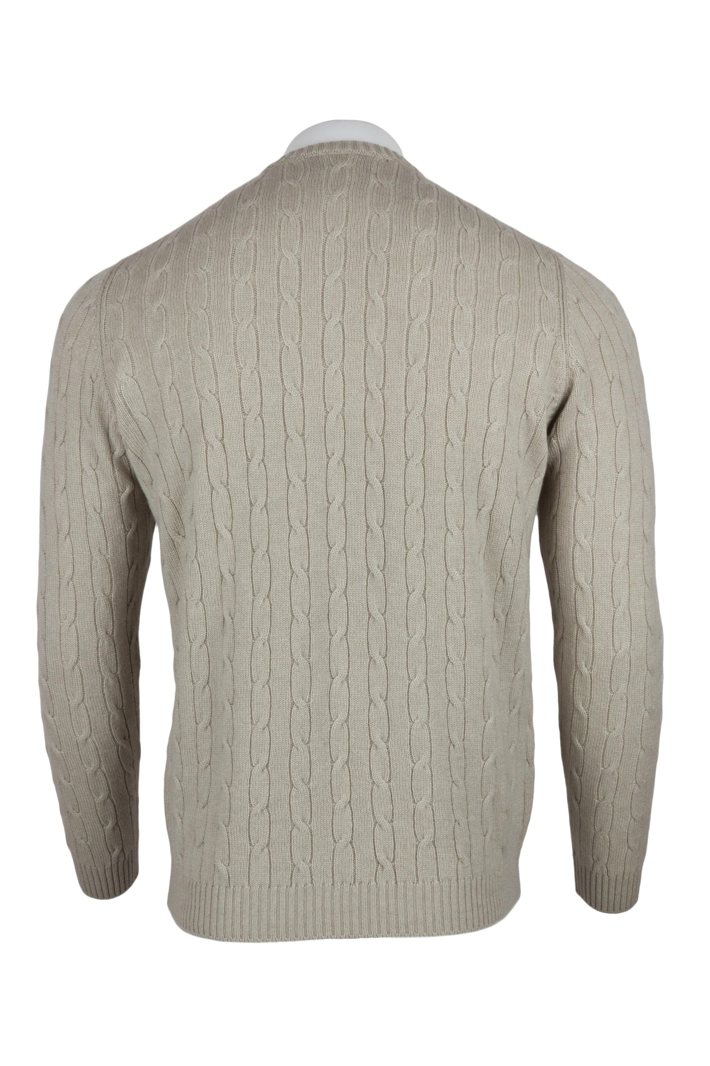 Men's Cable Crew Neck Cashmere Sweater